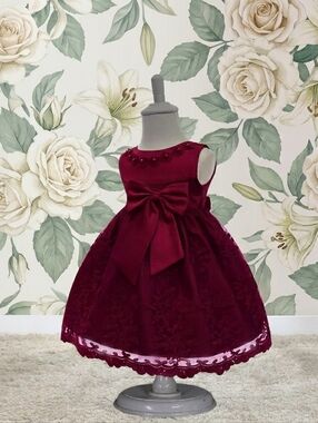 HG Princess Burgundy Red Girl's Dress, Size 18mons, NWT